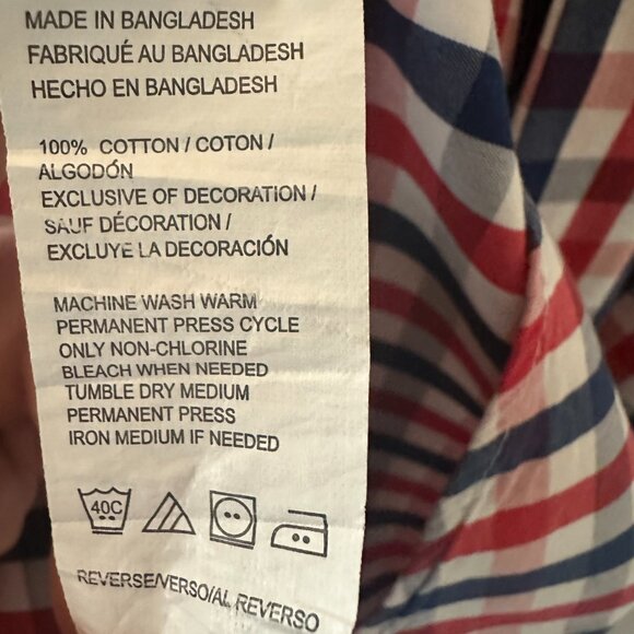 Red, Blue & White Check Large Izod Shirt - Picture 11 of 11